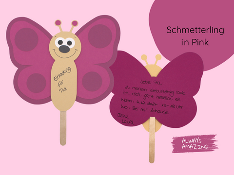 Schmetterling Einladung Bastelset