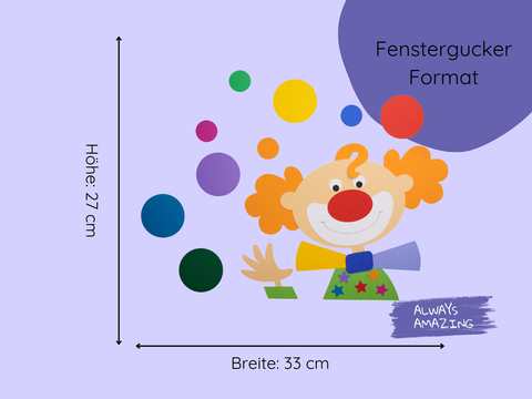 Fensterbild Clown Bastelset