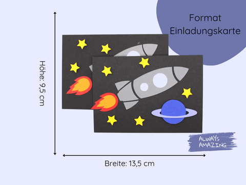 Einladungskarte Weltraum Bastelset