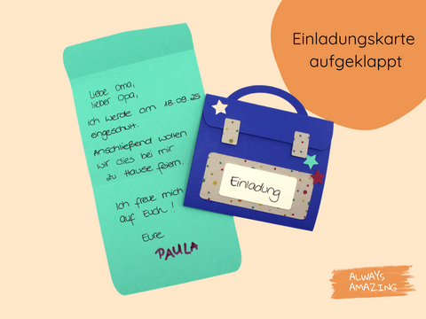 Einladungskarten Einschulung Bastelset
