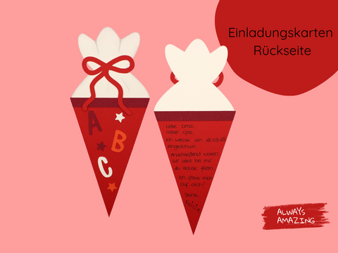 Schultüte Einladungskarte Bastelset