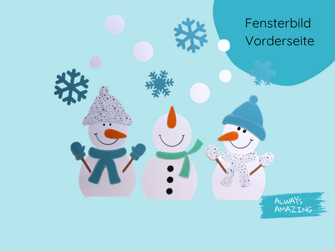 Schneemann Fensterbild Bastelset