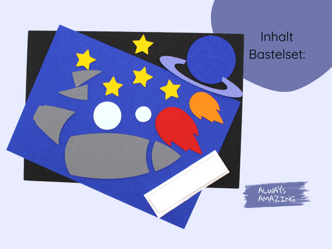 Einladungskarte Weltraum Bastelset