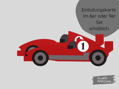 Bastelset Einladungskarte Rennauto