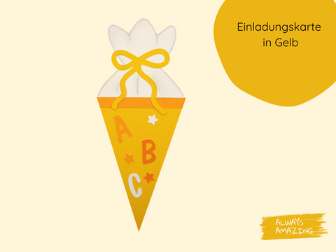 Schultüte Einladungskarte Bastelset