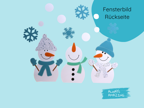 Schneemann Fensterbild Bastelset