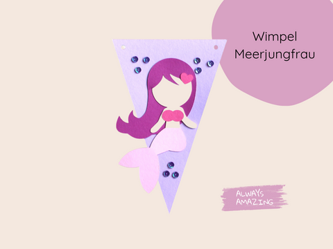 Meerjungfrau Wimpelkette Bastelset