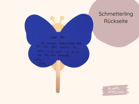 Schmetterling Einladung Bastelset