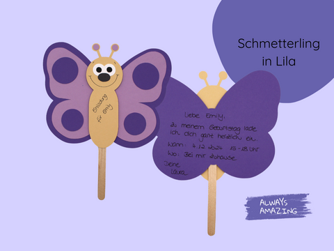 Schmetterling Einladung Bastelset