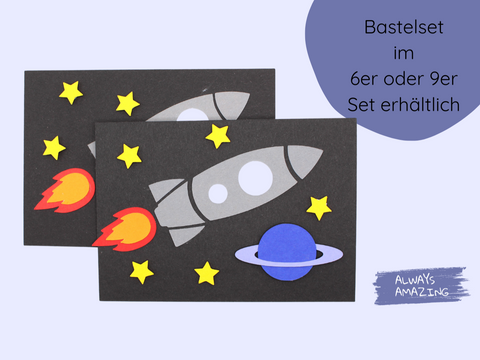 Einladungskarte Weltraum Bastelset
