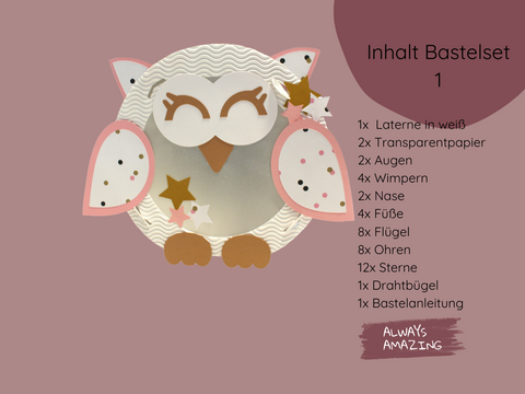Bastelset Eulen Laterne