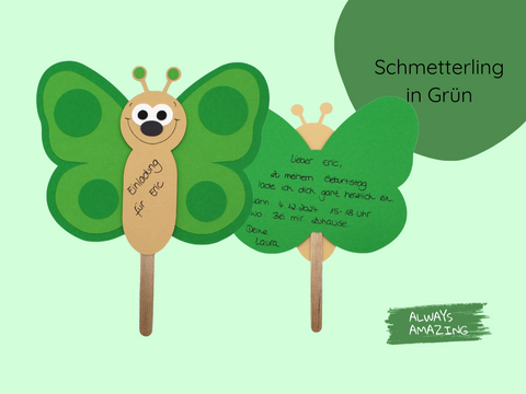 Schmetterling Einladung Bastelset