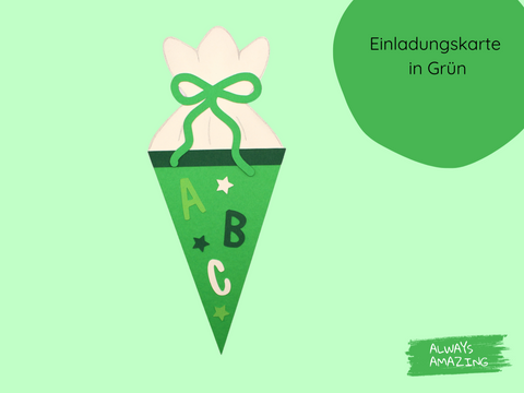 Schultüte Einladungskarte Bastelset