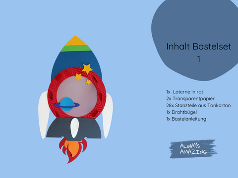 Raketen Laterne Bastelset