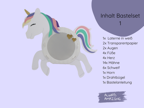 Einhorn Laterne Bastelset