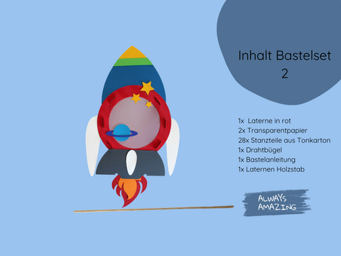 Raketen Laterne Bastelset