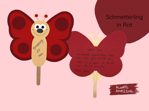 Schmetterling Einladung Bastelset
