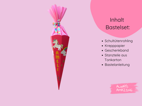 Schultüte Einhorn Bastelset