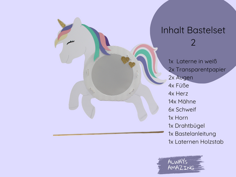 Einhorn Laterne Bastelset