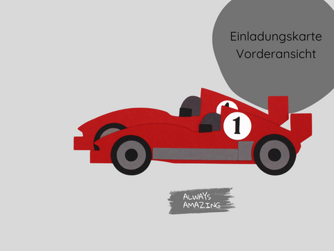 Bastelset Einladungskarte Rennauto