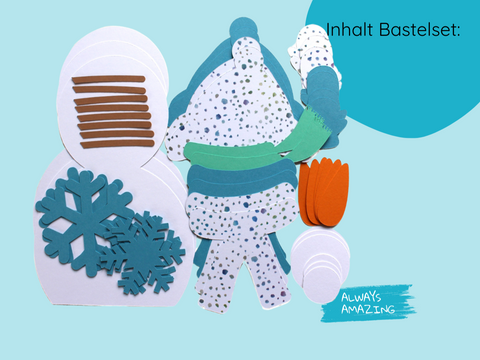 Schneemann Fensterbild Bastelset