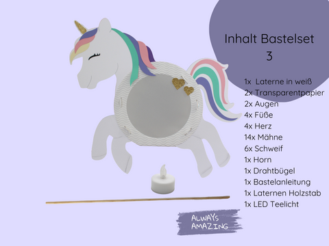 Einhorn Laterne Bastelset