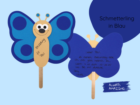 Schmetterling Einladung Bastelset