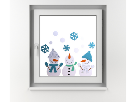 Schneemann Fensterbild Bastelset
