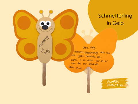 Schmetterling Einladung Bastelset