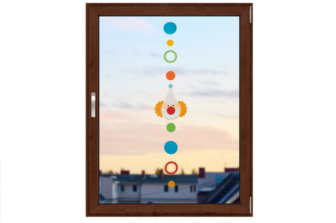 Fensterdeko Fasching basteln Faschingsdeko Clown Fenster Always Amazing Bastelshop