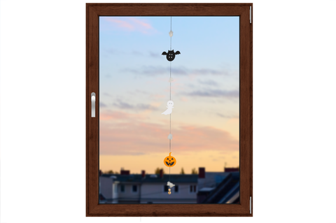 Kuerbis-Geist-Fledermaus-Kette-Fenster Always Amazing Bastelshop