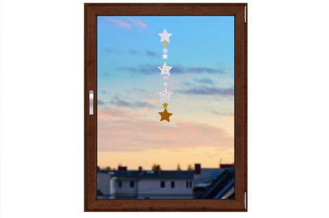 Weihnachtskette basteln Sternli gold weiss Fenster Always Amazing Bastelshop