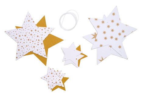 Weihnachtskette basteln Sternli gold weiss Stanzen Always Amazing Bastelshop