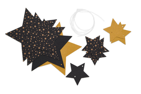 Weihnachtskette basteln Sternli schwarz gold Always Amazing Bastelshop