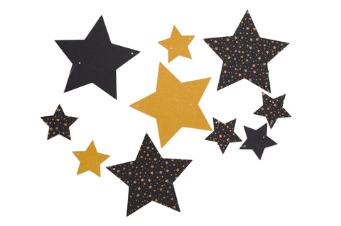 Weihnachtskette basteln Sternli schwarz gold Always Amazing Bastelshop