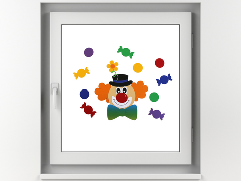 Fensterbild Clown Bastelset