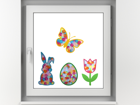 Fensterbilder aus Transparentpapier 4er Set