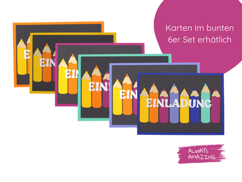 Einladungskarten zur Einschulung | Karten personalisieren | Einladung Schuleinführung |  Einladung zum Schulanfang | Bastelset