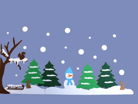 Schneelandschaft Fensterbild Bastelset