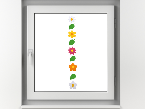 Blumengirlande Bastelset | Fensterbild Blumen | Blumen aus Papier basteln