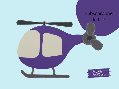 Hubschrauber Einladungskarte Bastelset