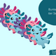 Axolotl Einladungskarten | Bastelset | Einladungskarten zum Basteln | Bastelset Einladungskarten | Axolotl basteln