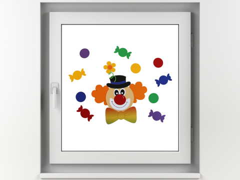 Fensterbild Clown Bastelset