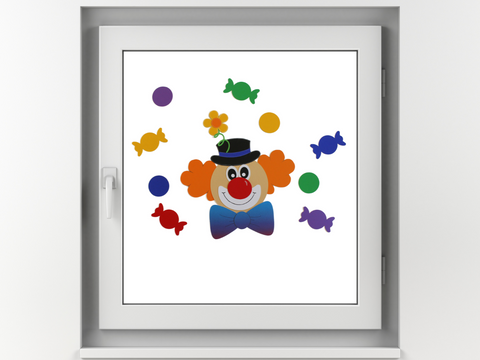 Fensterbild Clown Bastelset