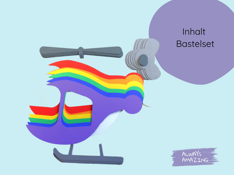 Hubschrauber Einladungskarte Bastelset