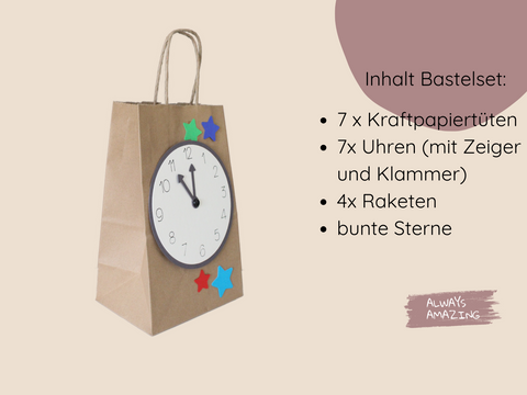 Countdown Tüten Silvester Bastelset