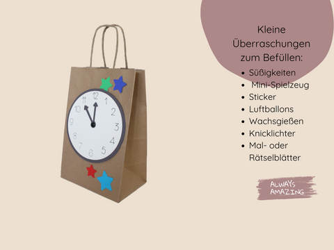 Countdown Tüten Silvester Bastelset