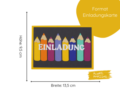 Einladungskarten zur Einschulung | Karten personalisieren | Einladung Schuleinführung |  Einladung zum Schulanfang | Bastelset