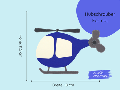 Hubschrauber Einladungskarte Bastelset