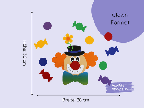 Fensterbild Clown Bastelset